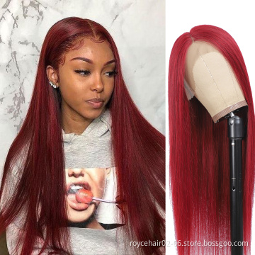 Cheap 10a Ombre 100% Mink Brazilian Virgin Human Hair Weave Cuticul Aligned 99J T Part Lace Front Wig